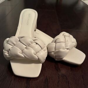 Eileen Fisher Women's White Braided Mules